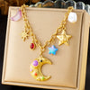 Wholesale Jewelry Cartoon Style Star Stainless Steel Gold Plated Ochain Pendant Necklace