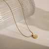 Wholesale Jewelry Casual Basic Commute Heart Shape 304 Stainless Steel Shell 14K Gold Plated Relief Pendant Necklace