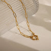 Wholesale Jewelry Casual Basic Commute Solid Color 304 Stainless Steel 18K Gold Plated Pendant Necklace