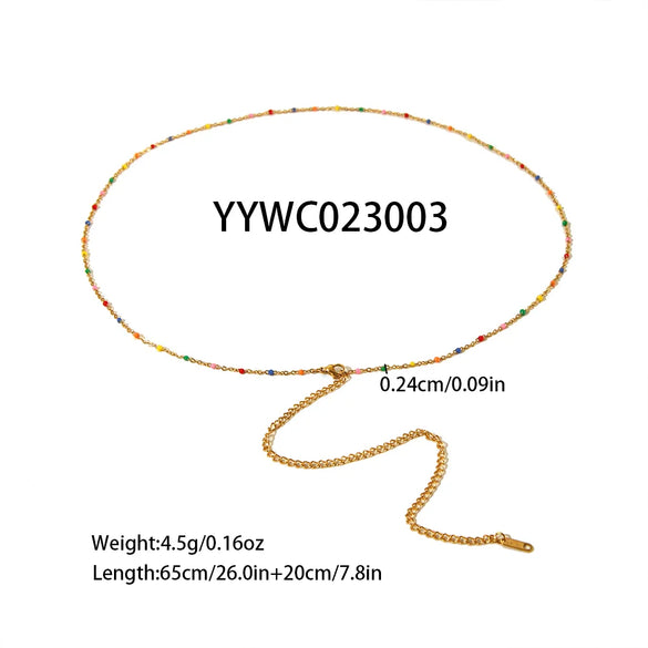 Wholesale Jewelry Casual Beach Simple Style Geometric 201 Stainless Steel 18K Gold Plated Waist Chain