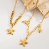 Wholesale Jewelry Casual Beach Starfish Conch Dolphin 304 Stainless Steel Pendant Necklace