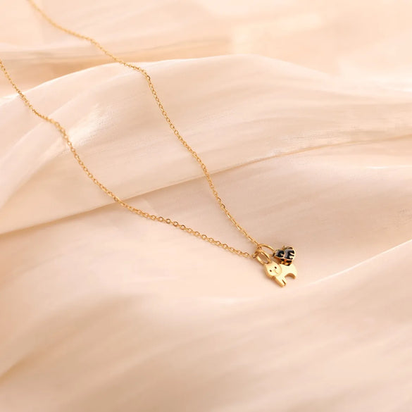 Wholesale Jewelry Casual Cat 201 Stainless Steel 304 Stainless Steel 18K Gold Plated Pendant Necklace