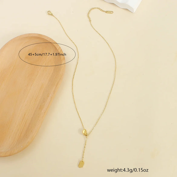Wholesale Jewelry Casual Elegant Simple Style Geometric 304 Stainless Steel Copper 18K Gold Plated Pendant Necklace