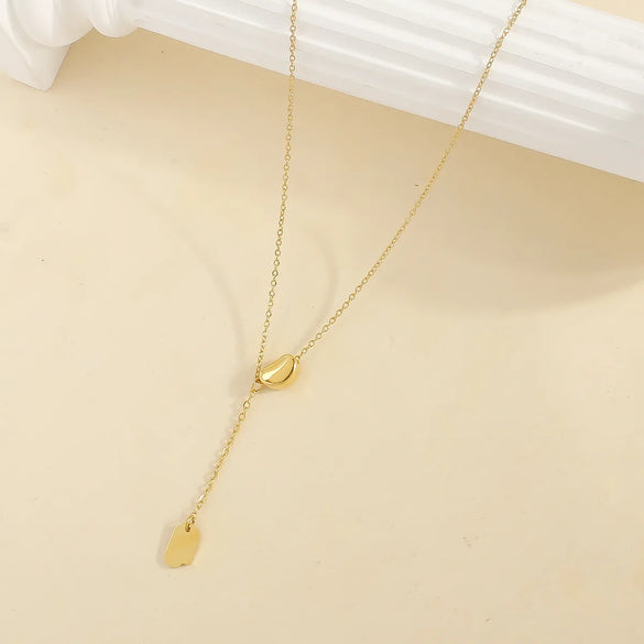 Wholesale Jewelry Casual Elegant Simple Style Geometric 304 Stainless Steel Copper 18K Gold Plated Pendant Necklace