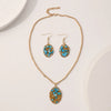 Wholesale Jewelry Casual Exaggerated Bohemian Oval 304 Stainless Steel Stone Jewelry Set
