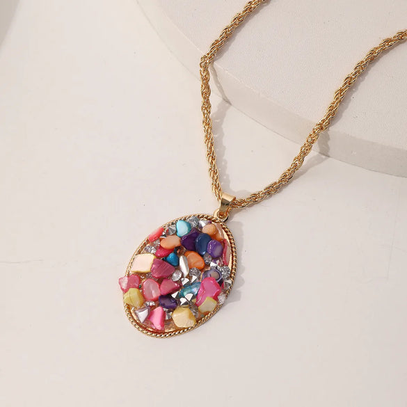 Wholesale Jewelry Casual Exaggerated Bohemian Oval 304 Stainless Steel Stone Jewelry Set