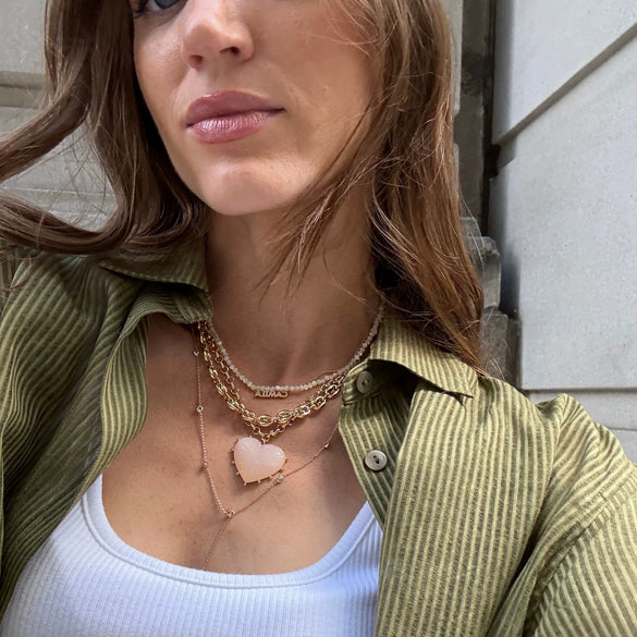 Wholesale Jewelry Casual Geometric Heart Shape Copper Electroplated Pendant Clavicle Chain For Women