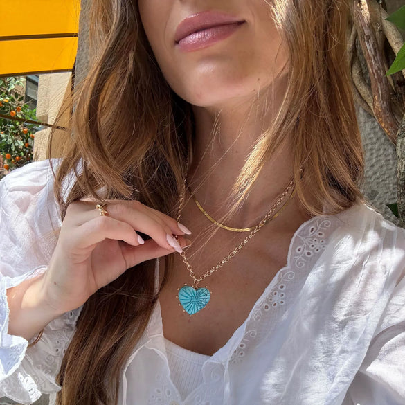 Wholesale Jewelry Casual Geometric Heart Shape Copper Electroplated Pendant Clavicle Chain For Women