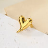 Wholesale Jewelry Casual Heart Shape 304 Stainless Steel 18K Gold Plated Plating Rings