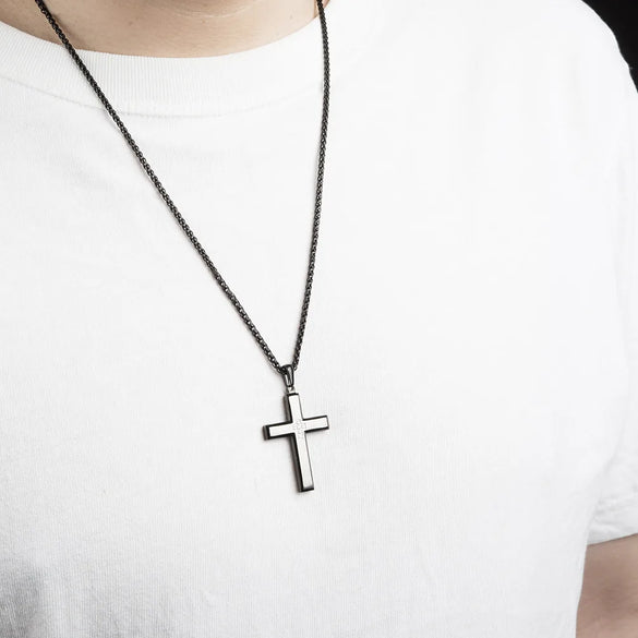 Wholesale Jewelry Casual Hip-Hop Cross 304 Stainless Steel Plating Pendant Necklace