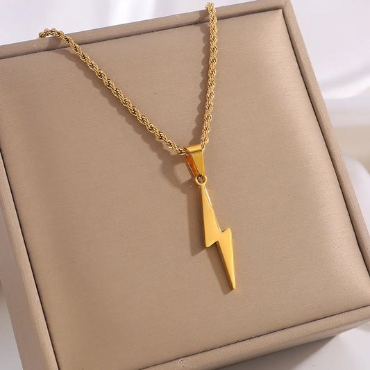 Wholesale Jewelry Casual Lightning Stainless Steel Pendant Necklace