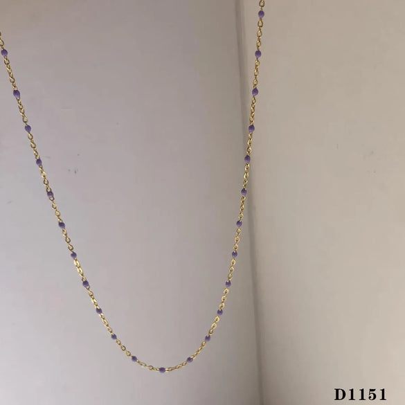 Wholesale Jewelry Casual Modern Style Color Block 304 Stainless Steel 16K Gold Plated White Gold Plated Gold Plated Enamel Plating Necklace