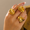 Wholesale Jewelry Casual Modern Style Geometric 304 Stainless Steel 18K Gold Plated Plating Open Rings