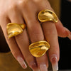 Wholesale Jewelry Casual Modern Style Geometric 304 Stainless Steel 18K Gold Plated Plating Open Rings