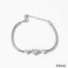 Wholesale Jewelry Casual Modern Style Heart Shape 304 Stainless Steel Zircon 16K Gold Plated White Gold Plated Gold Plated Inlay Bracelets Necklace