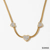Wholesale Jewelry Casual Modern Style Heart Shape 304 Stainless Steel Zircon 16K Gold Plated White Gold Plated Gold Plated Inlay Bracelets Necklace