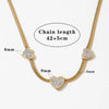 Wholesale Jewelry Casual Modern Style Heart Shape 304 Stainless Steel Zircon 16K Gold Plated White Gold Plated Gold Plated Inlay Bracelets Necklace