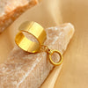 Wholesale Jewelry Casual Retro Simple Style Solid Color 304 Stainless Steel 18K Gold Plated Plating Hollow Out Open Rings