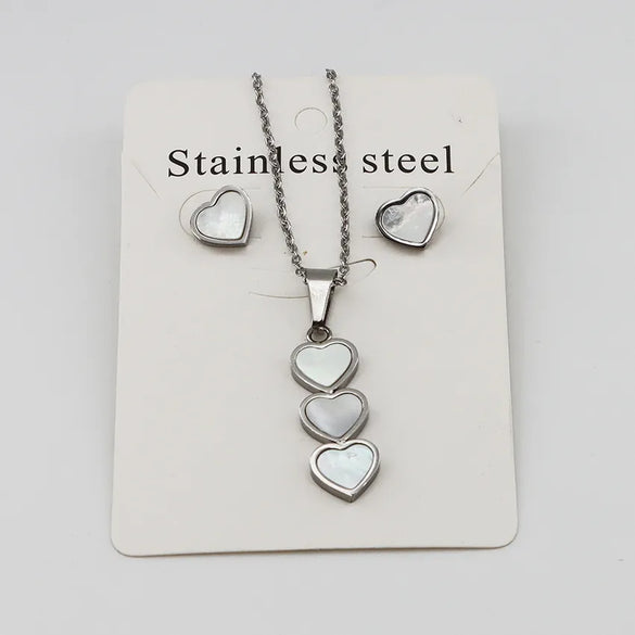 Wholesale Jewelry Casual Simple Style Classic Style Heart Shape 304 Stainless Steel Gold Plated Jewelry Set