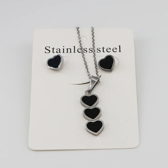 Wholesale Jewelry Casual Simple Style Classic Style Heart Shape 304 Stainless Steel Gold Plated Jewelry Set