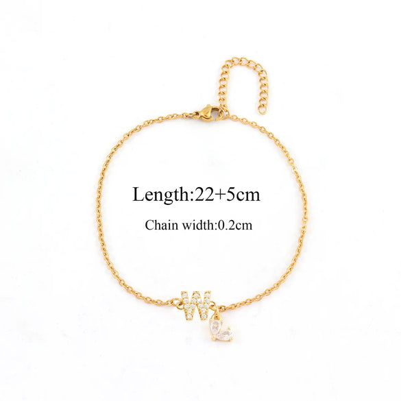 Wholesale Jewelry Casual Simple Style Classic Style Letter 201 Stainless Steel Anklet