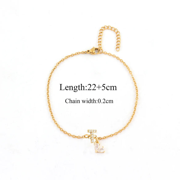 Wholesale Jewelry Casual Simple Style Classic Style Letter 201 Stainless Steel Anklet