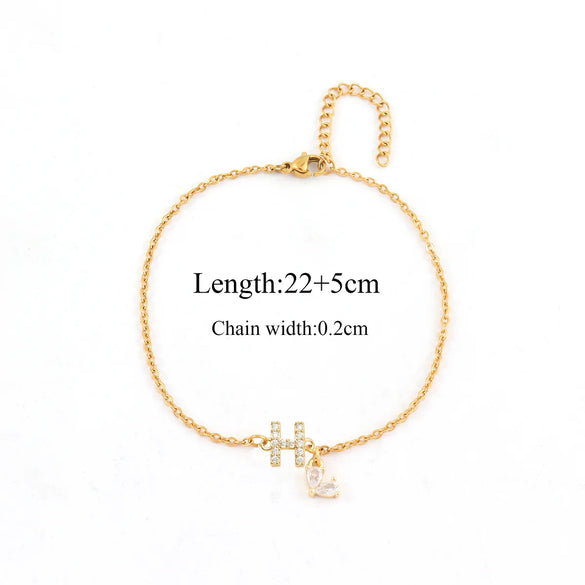 Wholesale Jewelry Casual Simple Style Classic Style Letter 201 Stainless Steel Anklet