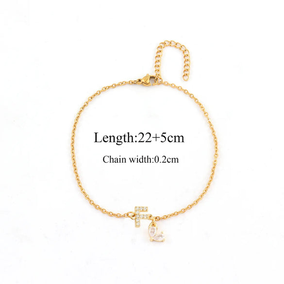 Wholesale Jewelry Casual Simple Style Classic Style Letter 201 Stainless Steel Anklet
