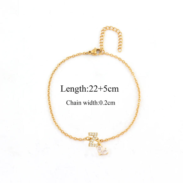Wholesale Jewelry Casual Simple Style Classic Style Letter 201 Stainless Steel Anklet