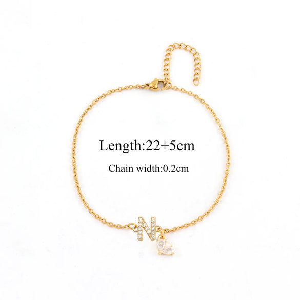Wholesale Jewelry Casual Simple Style Classic Style Letter 201 Stainless Steel Anklet