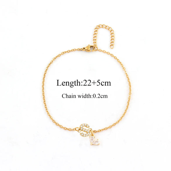 Wholesale Jewelry Casual Simple Style Classic Style Letter 201 Stainless Steel Anklet