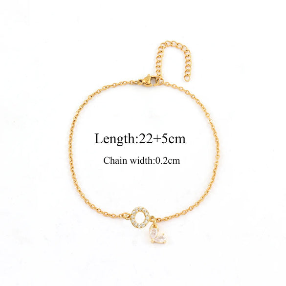Wholesale Jewelry Casual Simple Style Classic Style Letter 201 Stainless Steel Anklet