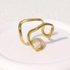 Wholesale Jewelry Casual Simple Style Geometric 304 Stainless Steel Hollow Out Inlay Open Rings