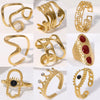 Wholesale Jewelry Casual Simple Style Geometric 304 Stainless Steel Hollow Out Inlay Open Rings