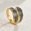 Wholesale Jewelry Casual Simple Style Geometric Titanium Steel Enamel Rings