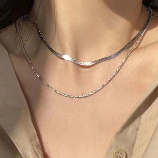 Wholesale Jewelry Casual Simple Style Solid Color Stainless Steel Necklace