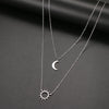 Wholesale Jewelry Casual Simple Style Sun Moon 304 Stainless Steel Hollow Out Pendant Necklace