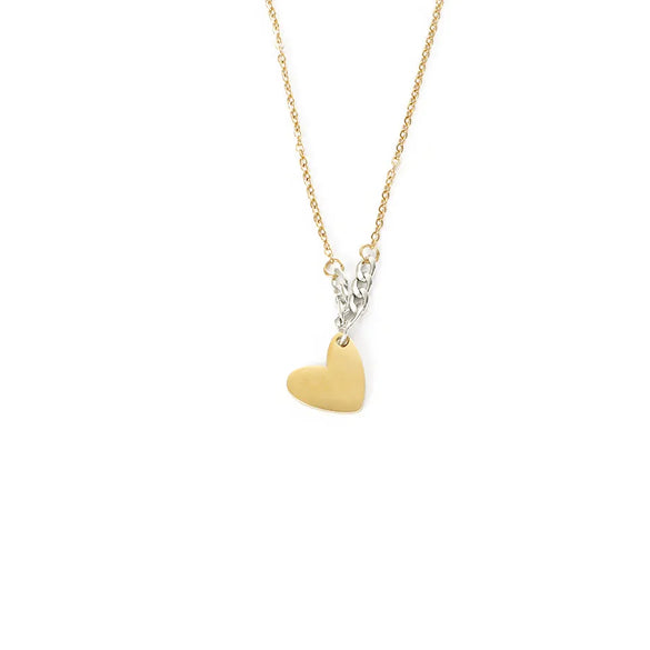 Wholesale Jewelry Casual Simple Style U Shape Customization Laser Engraving 304 Stainless Steel 18K Gold Plated Mixed Metal Pendant Necklace Cable Chain