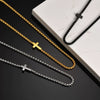 Wholesale Jewelry Casual Style Titanium Steel And Stainless Steel Square Chain Cross Necklace With Electroplating