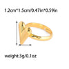 Wholesale Jewelry Casual Sweet Heart Shape 304 Stainless Steel Rhinestones 14K Gold Plated Inlay Open Rings