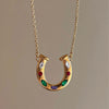 Wholesale Jewelry Casual Sweet U Shape 201 Stainless Steel 304 Stainless Steel 18K Gold Plated Plating Pendant Necklace