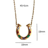 Wholesale Jewelry Casual Sweet U Shape 201 Stainless Steel 304 Stainless Steel 18K Gold Plated Plating Pendant Necklace