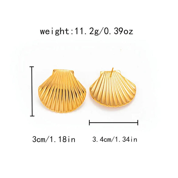 Wholesale Jewelry Casual Tropical Shell 304 Stainless Steel 14K Gold Plated Plating Rings Earrings