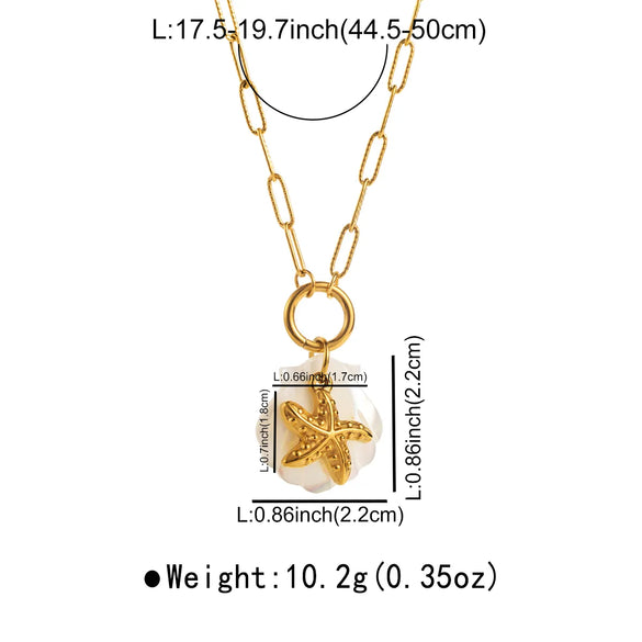 Wholesale Jewelry Casual Vacation Beach Starfish Dolphin Fish 304 Stainless Steel Pendant Necklace