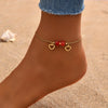 Casual Vacation Heart Shape 201 Stainless Steel Plating 18K Gold Plated Women'S Anklet