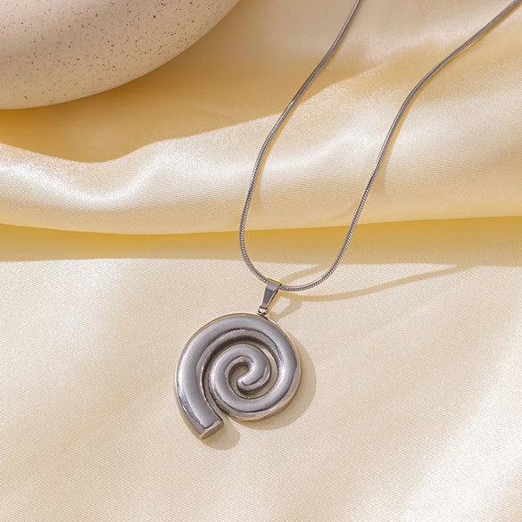 Wholesale Jewelry Casual Vintage Style Commute Spiral Stripe 304 Stainless Steel 18K Gold Plated Polishing Earrings Necklace