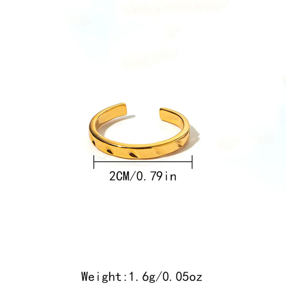 Wholesale Jewelry Casual Vintage Style Tropical Leaves 304 Stainless Steel 14K Gold Plated Plating Hollow Out Open Rings