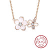 Wholesale Jewelry Cherry Blossom Leaves Sterling Silver O Shaped Chain Necklace Electroplating Style