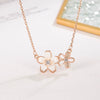 Wholesale Jewelry Cherry Blossom Leaves Sterling Silver O Shaped Chain Necklace Electroplating Style