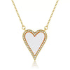 Wholesale Jewelry Classic Heart Brass Plated 18K Gold Zircon Heartshaped Necklace For Women